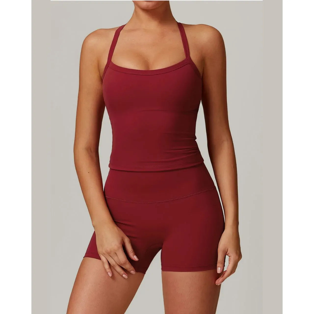 Athens Crop Vest Shorts 2-Piece Set