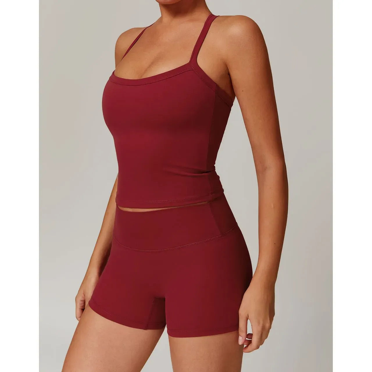 Athens Crop Vest Shorts 2-Piece Set