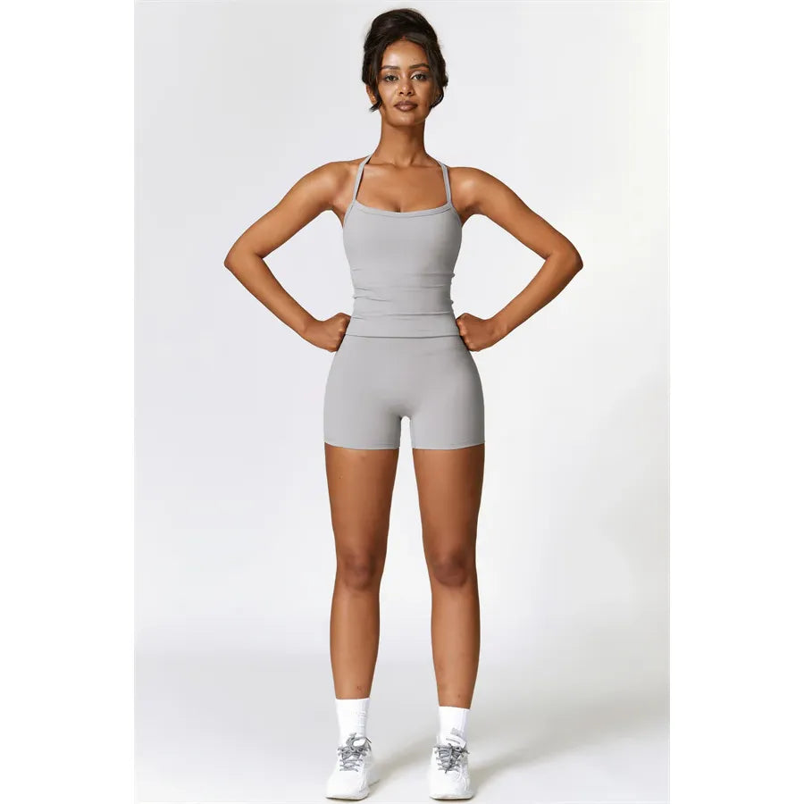 Athens Crop Vest Shorts 2-Piece Set