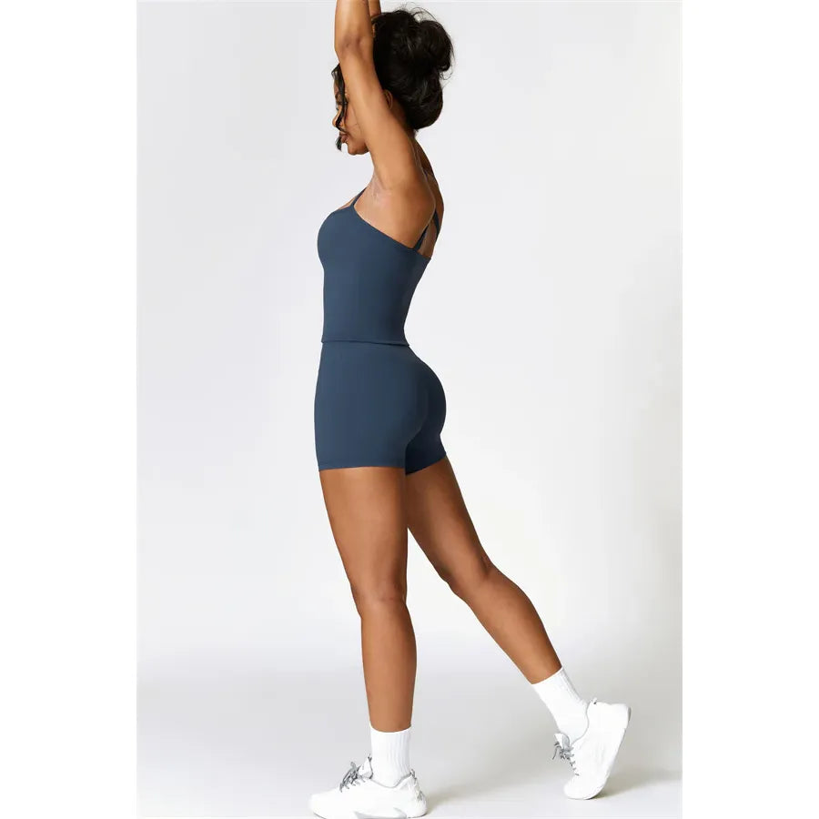 Athens Crop Vest Shorts 2-Piece Set