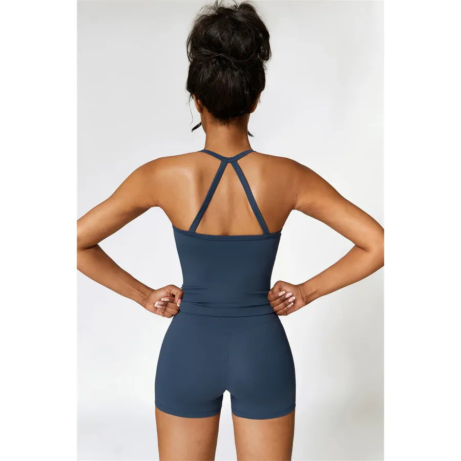 Athens Crop Vest Shorts 2-Piece Set