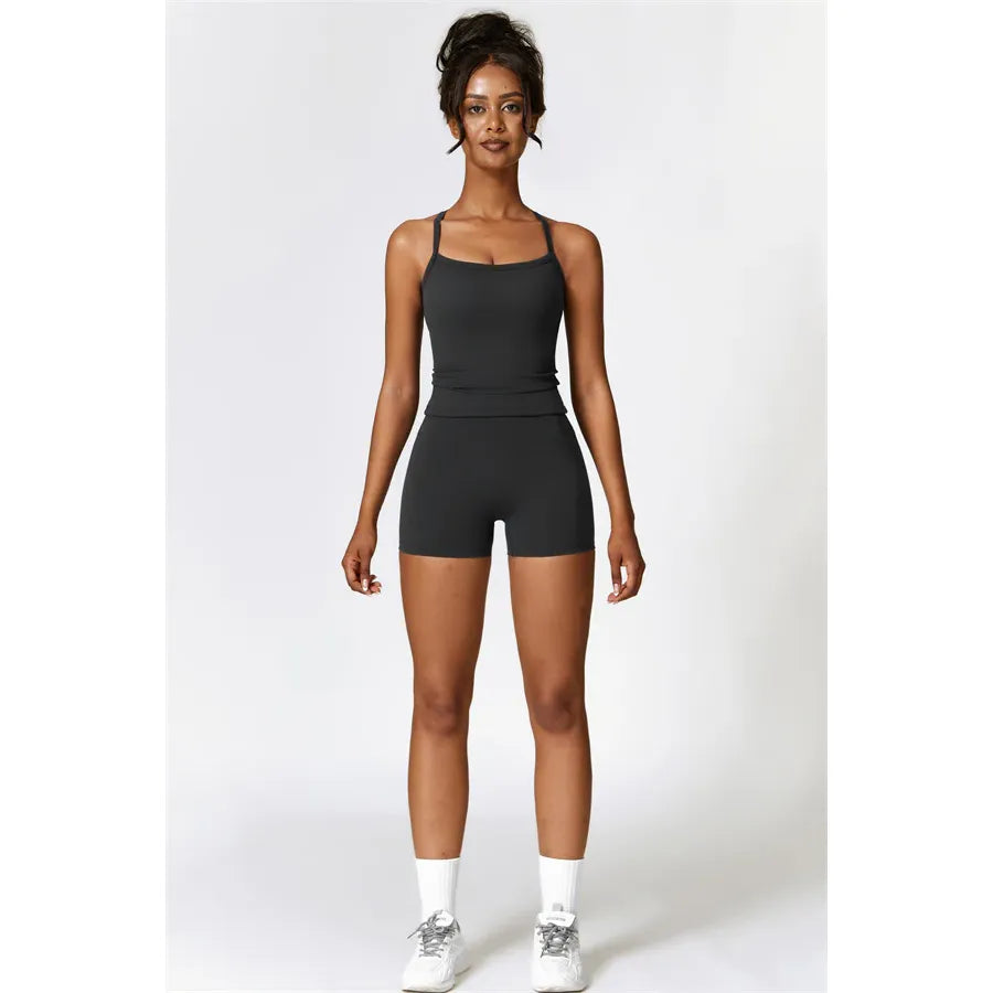 Athens Crop Vest Shorts 2-Piece Set