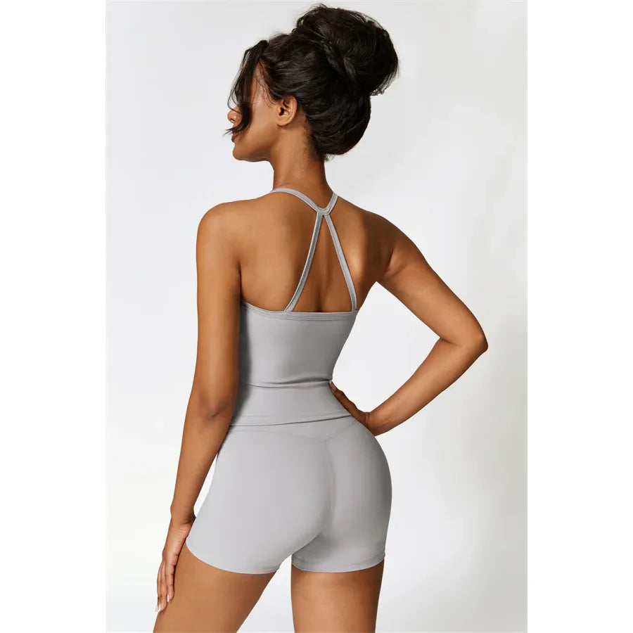 Athens Crop Vest Shorts 2-Piece Set