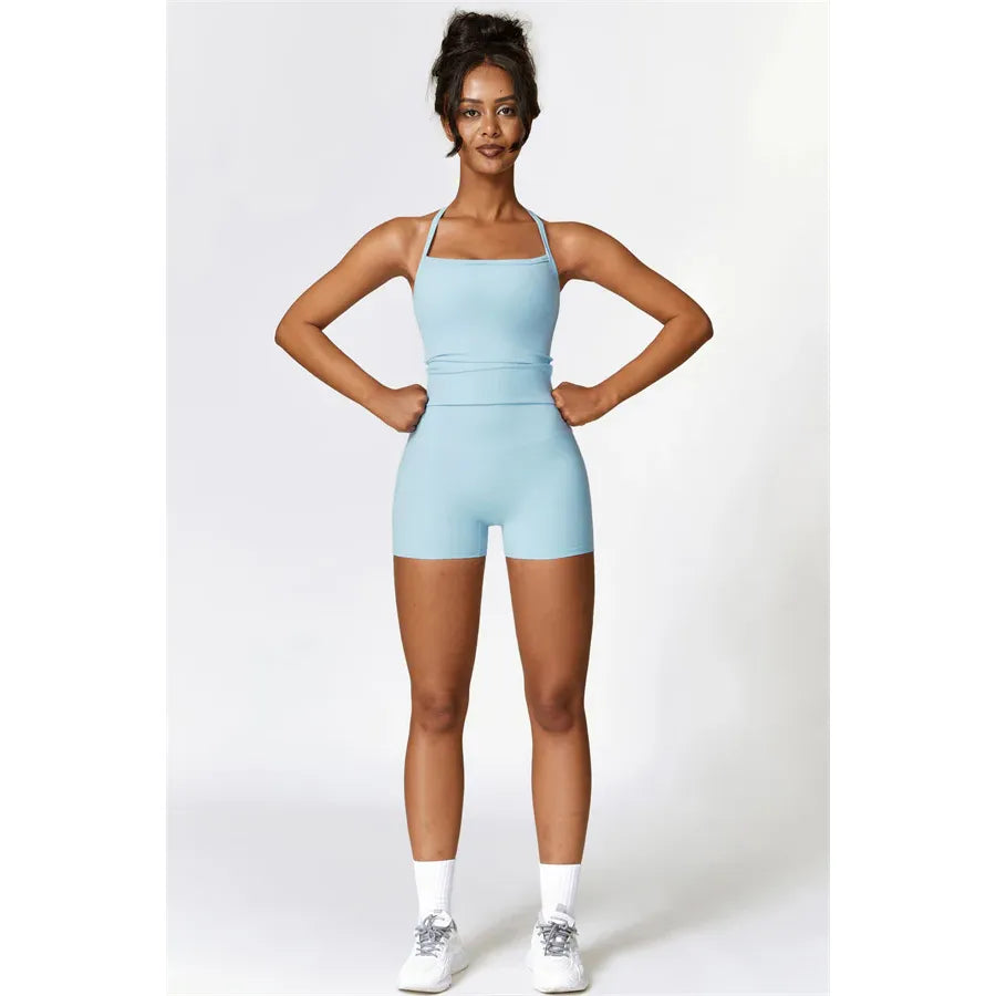 Athens Crop Vest Shorts 2-Piece Set