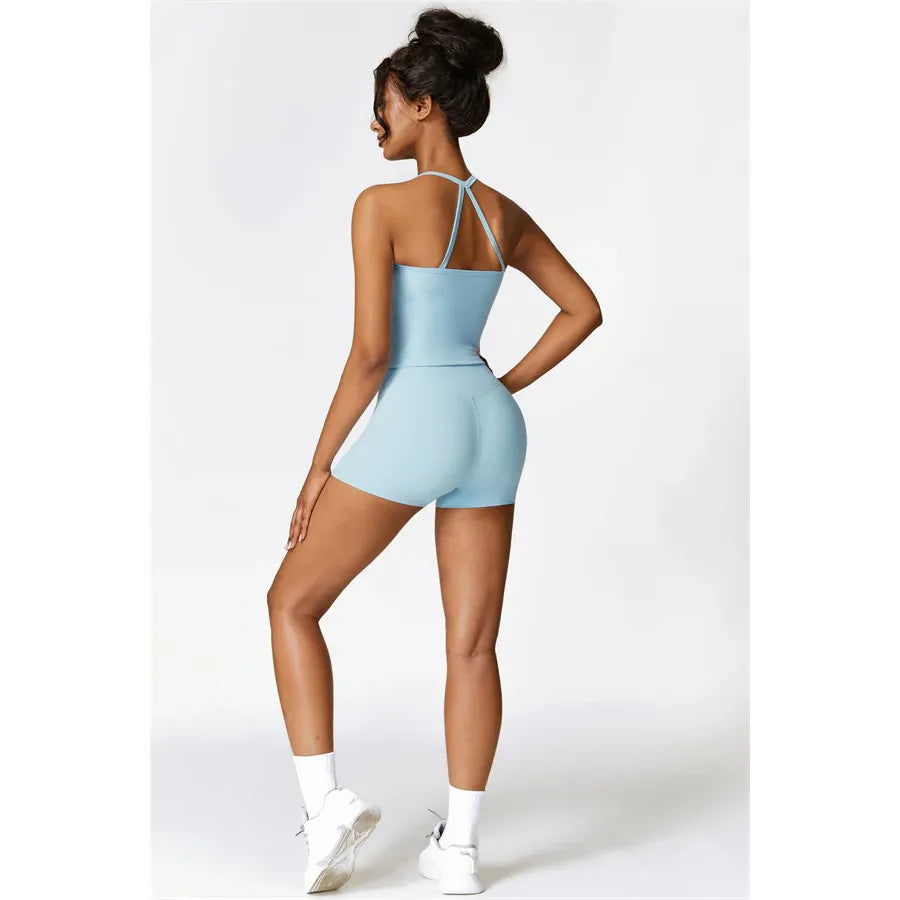 Athens Crop Vest Shorts 2-Piece Set