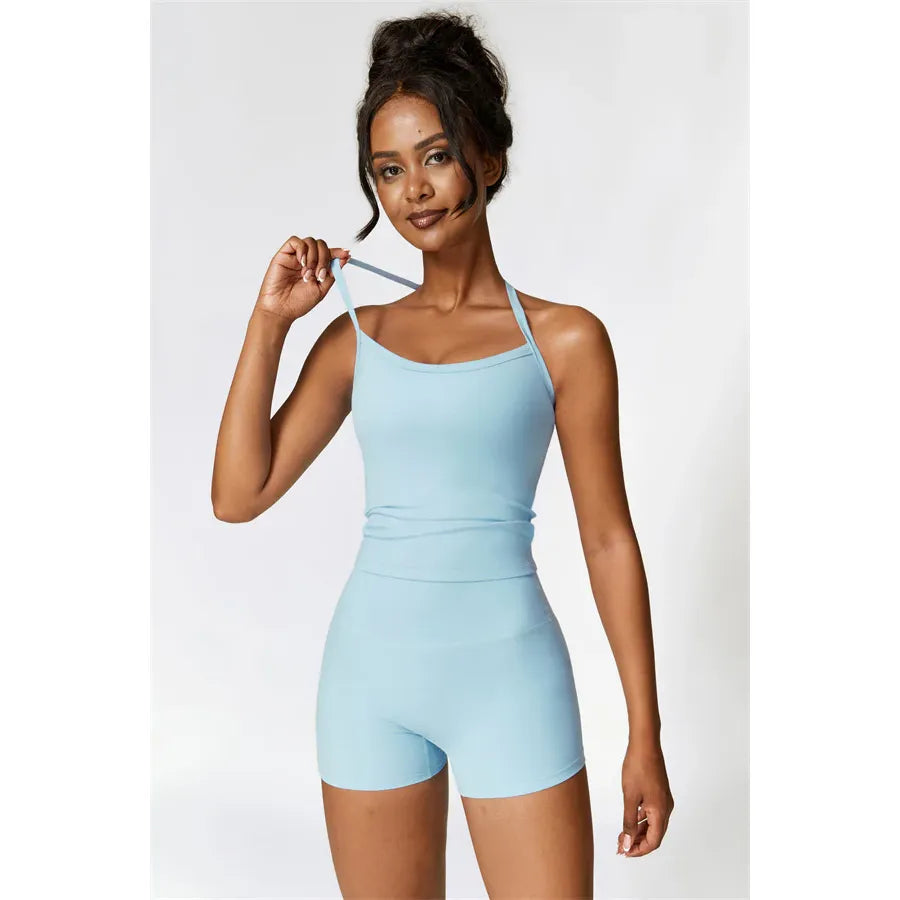 Athens Crop Vest Shorts 2-Piece Set