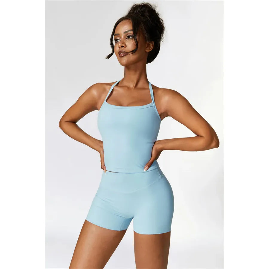 Athens Crop Vest Shorts 2-Piece Set