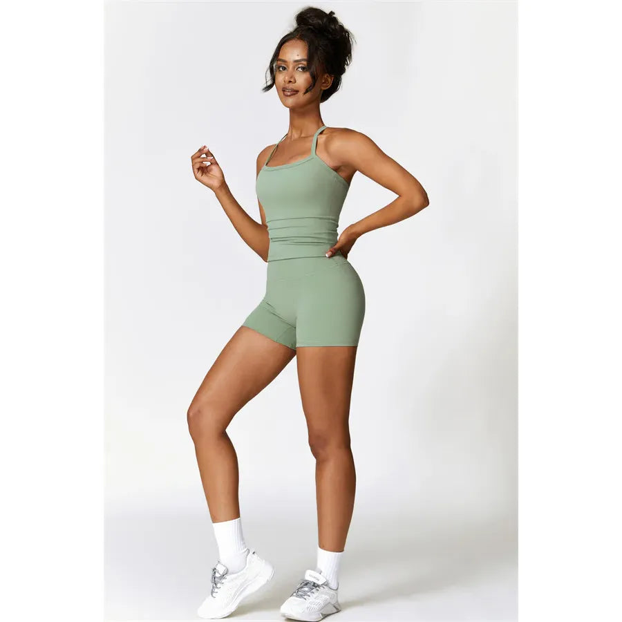Athens Crop Vest Shorts 2-Piece Set