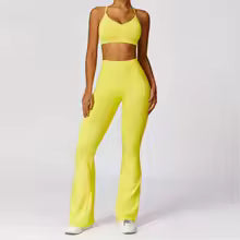 Neon Sports Bra Flaired Leggings 2-Piece Set