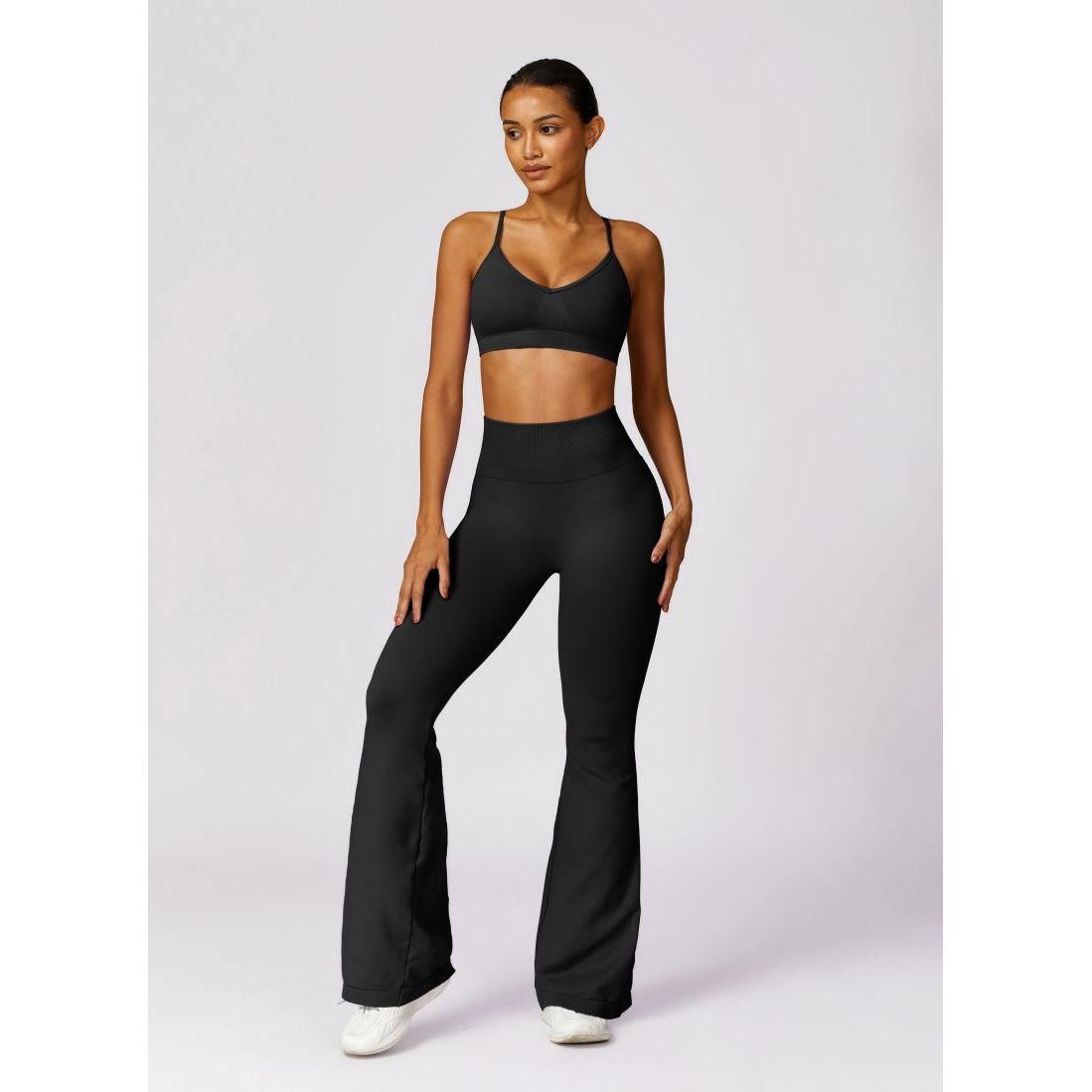 Neon Sports Bra Flaired Leggings 2-Piece Set