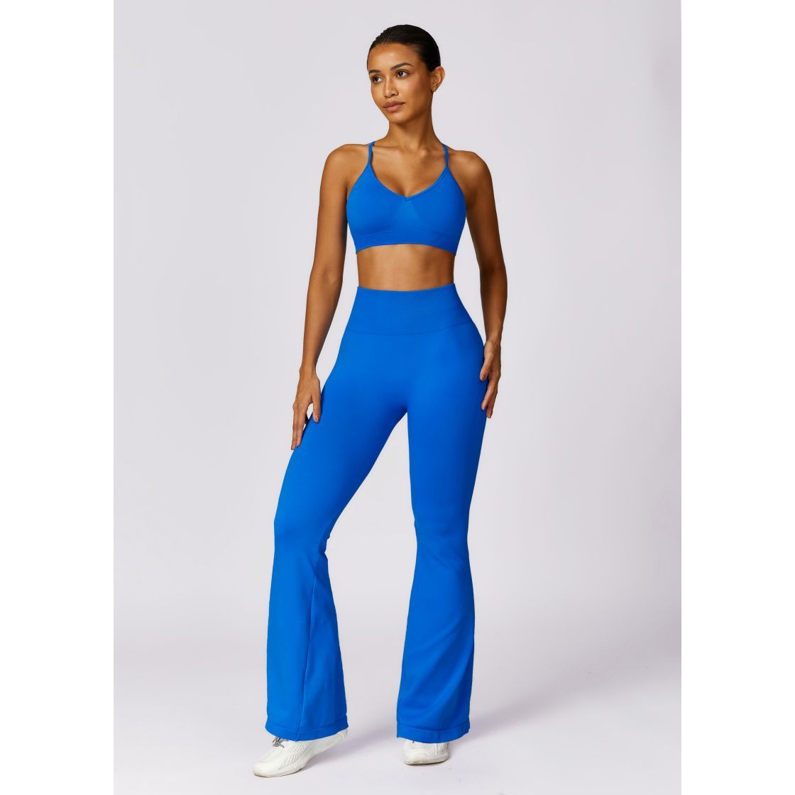 Neon Sports Bra Flaired Leggings 2-Piece Set