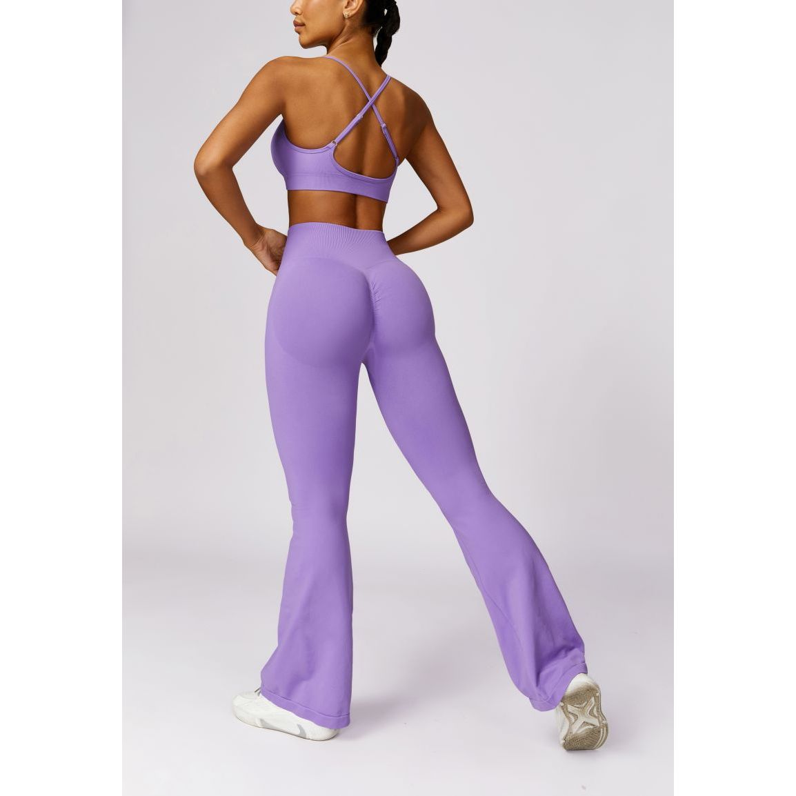 Neon Sports Bra Flaired Leggings 2-Piece Set