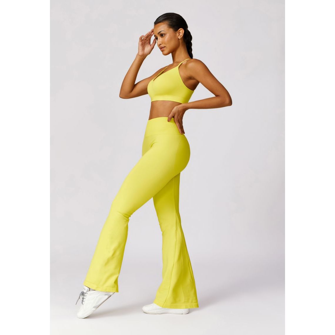 Neon Sports Bra Flaired Leggings 2-Piece Set