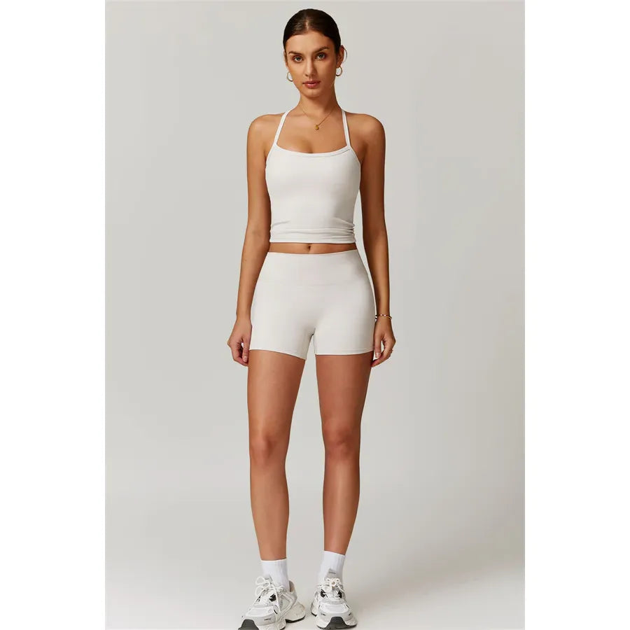 Athens Crop Vest Shorts 2-Piece Set