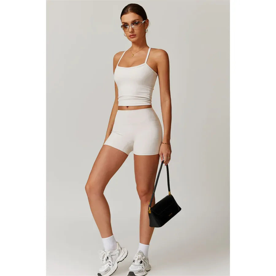 Athens Crop Vest Shorts 2-Piece Set
