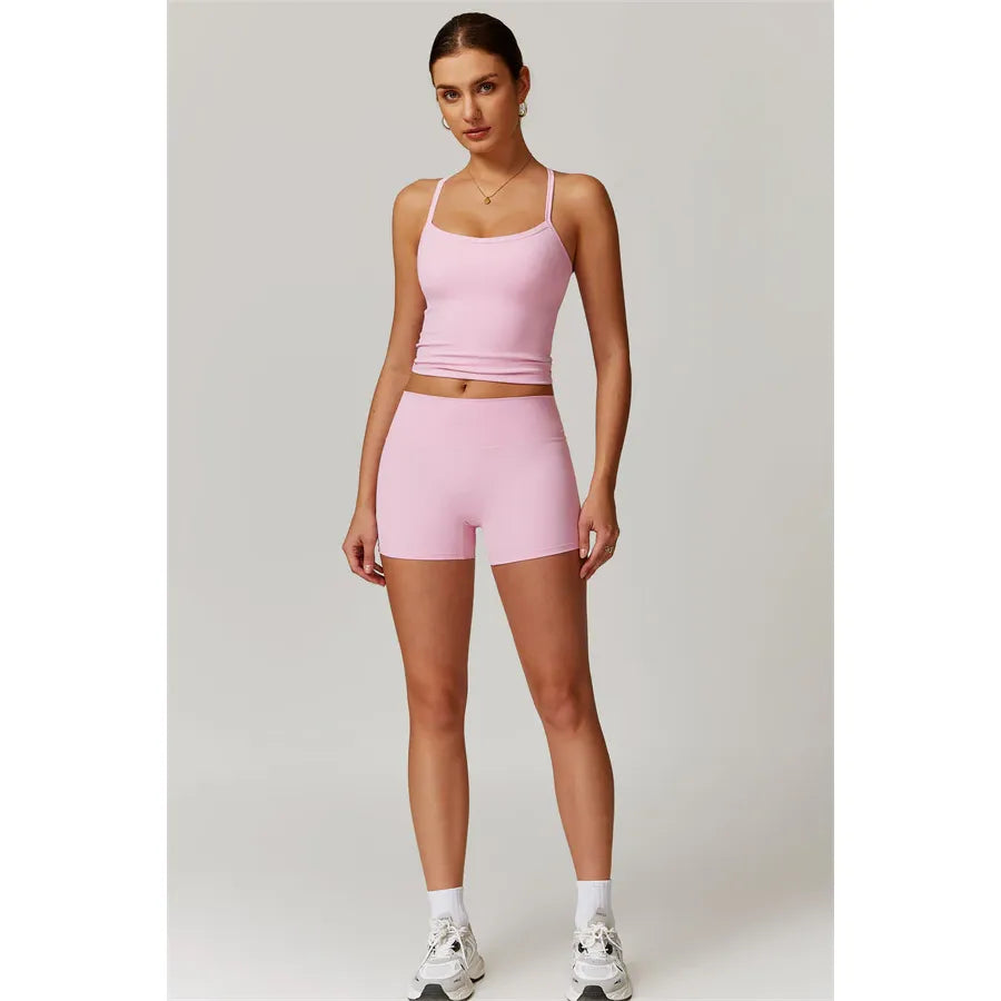Athens Crop Vest Shorts 2-Piece Set