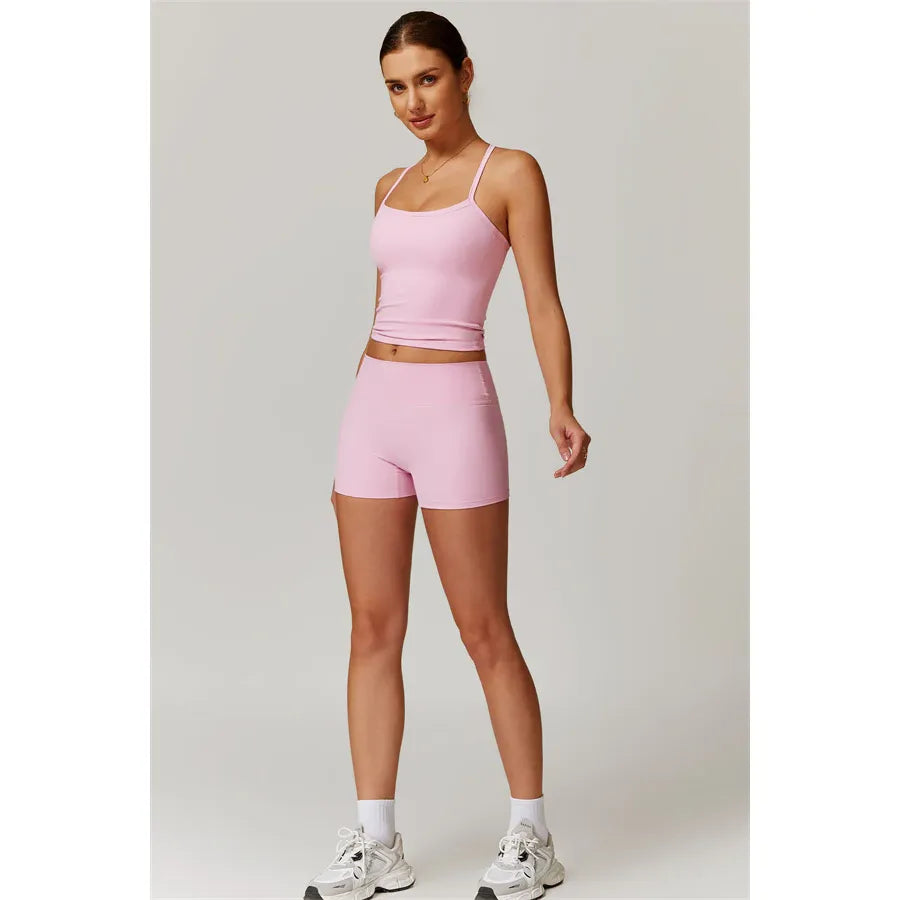 Athens Crop Vest Shorts 2-Piece Set