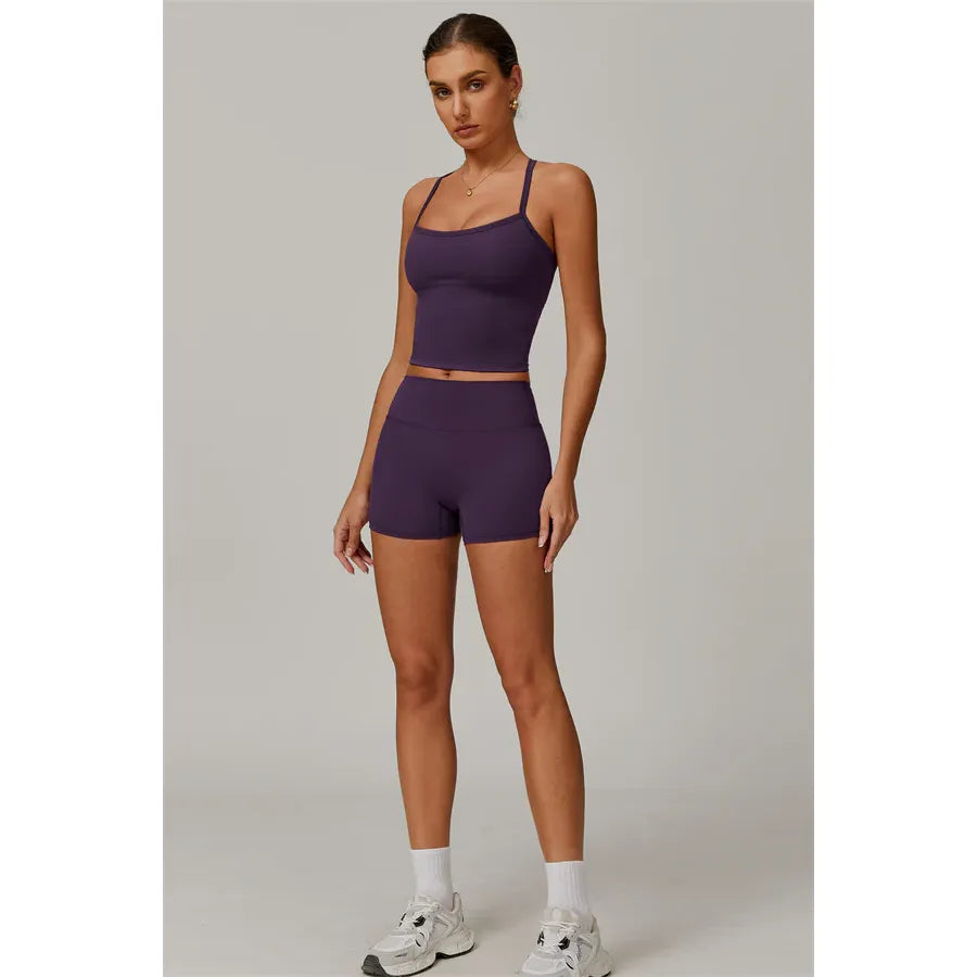 Athens Crop Vest Shorts 2-Piece Set