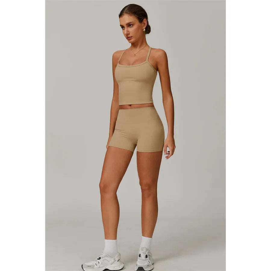 Athens Crop Vest Shorts 2-Piece Set