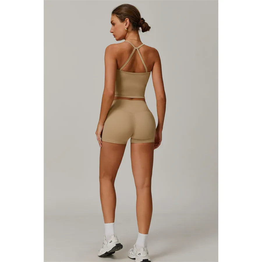 Athens Crop Vest Shorts 2-Piece Set