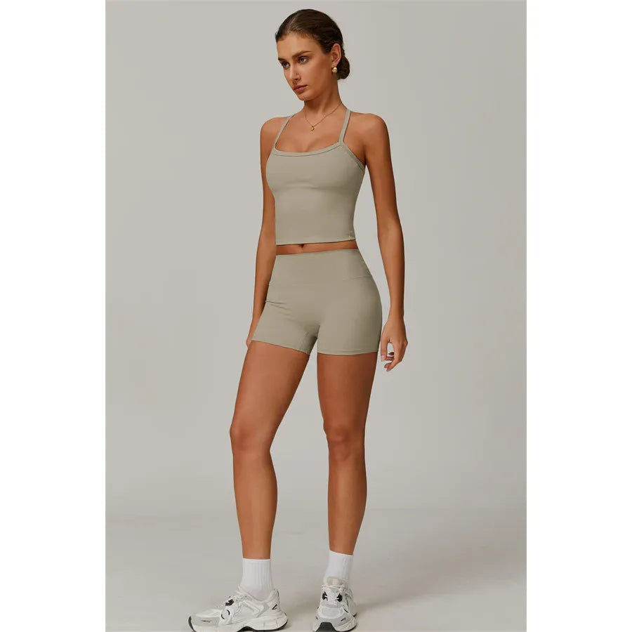 Athens Crop Vest Shorts 2-Piece Set