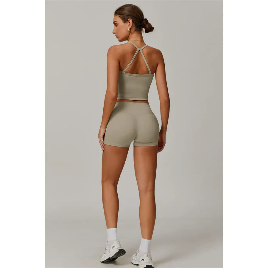 Athens Crop Vest Shorts 2-Piece Set