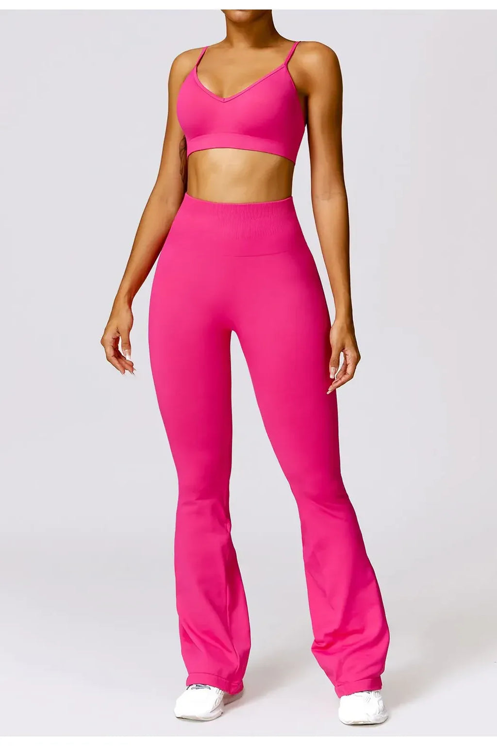 Neon Sports Bra Flaired Leggings 2-Piece Set