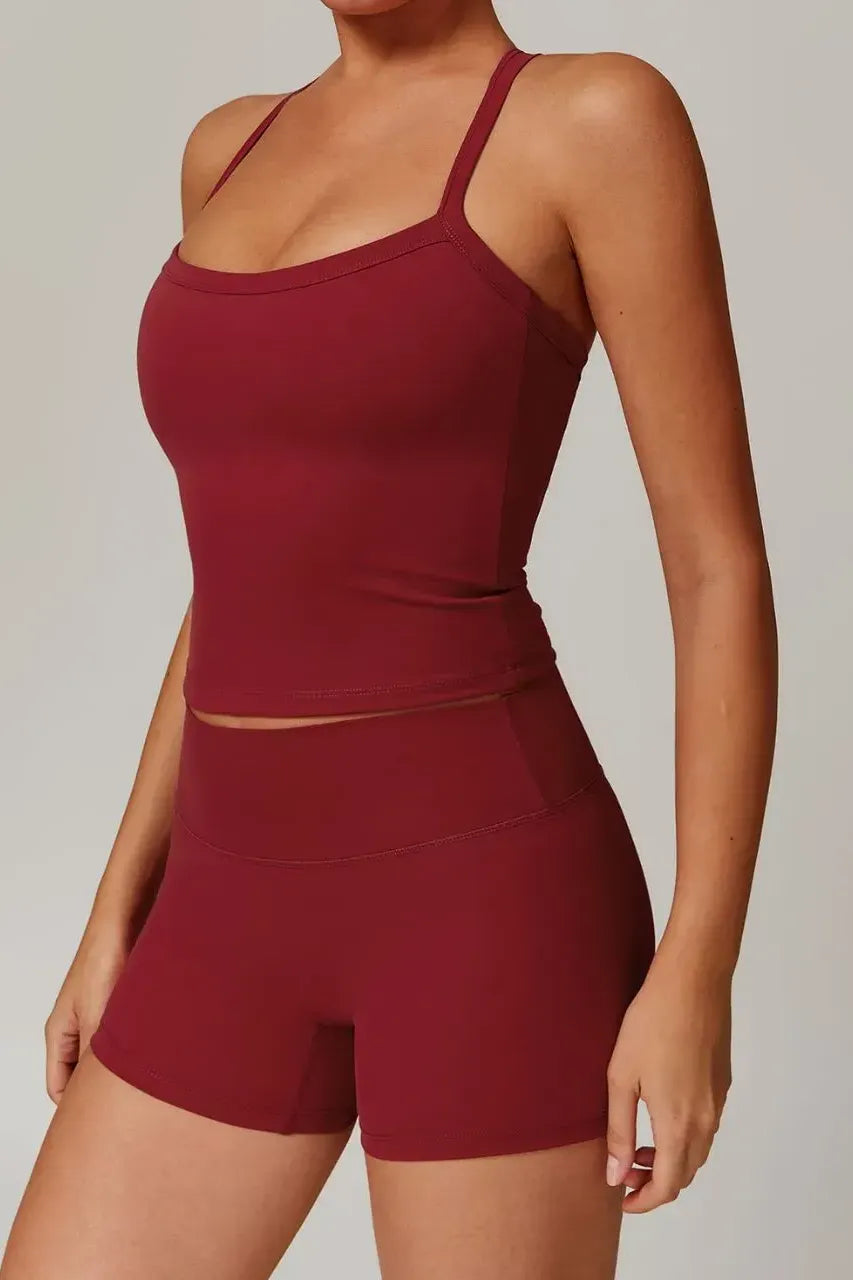 Athens Crop Vest Shorts 2-Piece Set