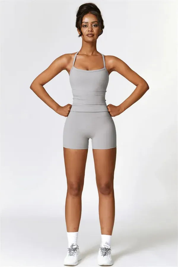 Athens Crop Vest Shorts 2-Piece Set