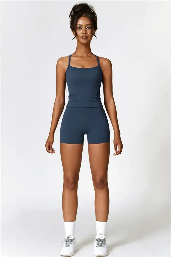 Athens Crop Vest Shorts 2-Piece Set