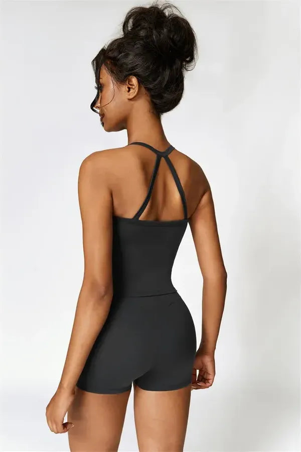 Athens Crop Vest Shorts 2-Piece Set