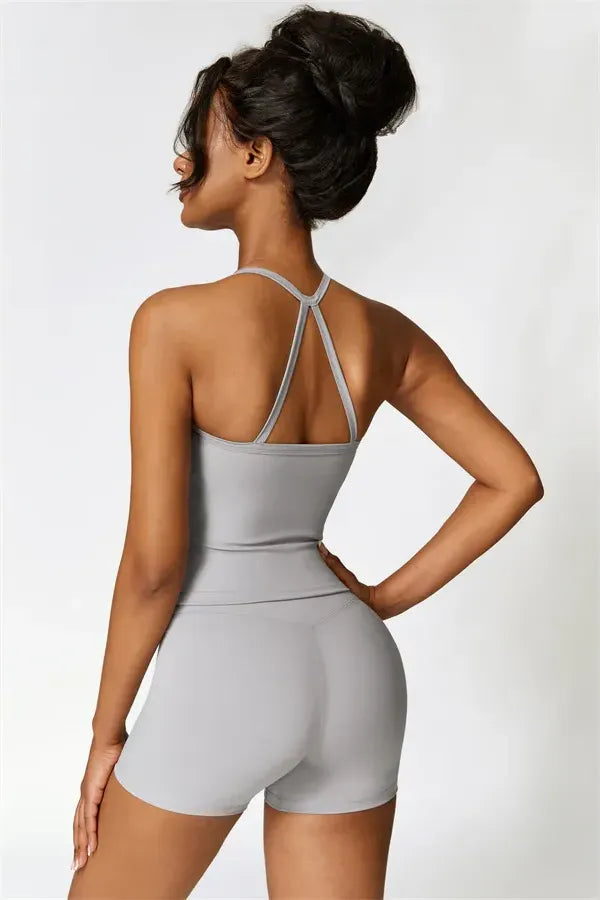 Athens Crop Vest Shorts 2-Piece Set