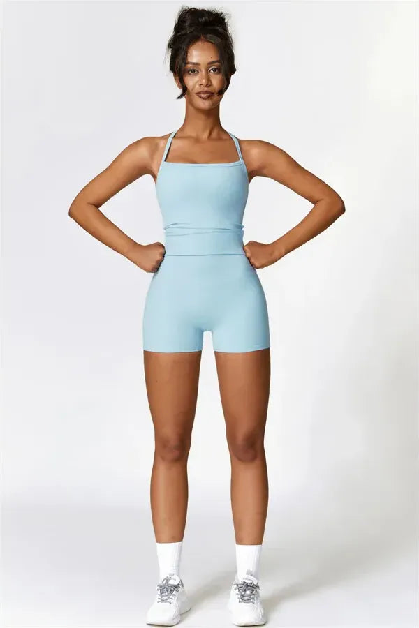 Athens Crop Vest Shorts 2-Piece Set