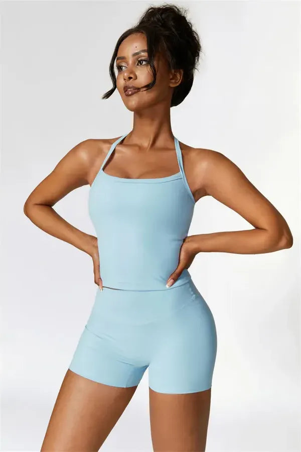 Athens Crop Vest Shorts 2-Piece Set