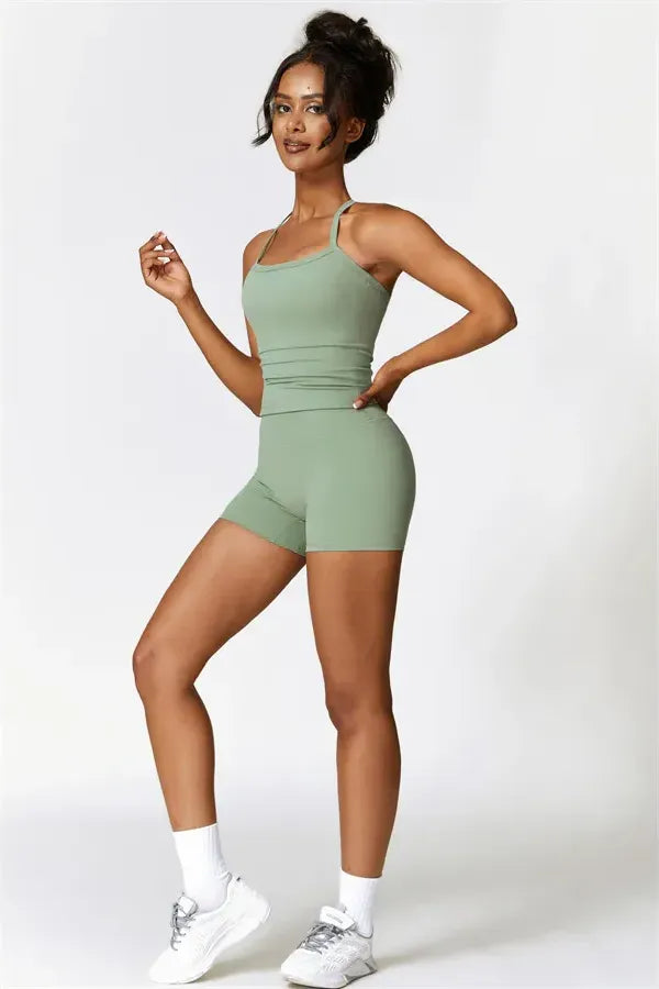 Athens Crop Vest Shorts 2-Piece Set