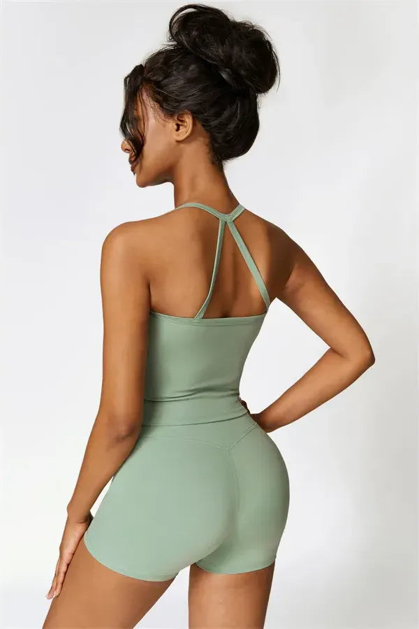 Athens Crop Vest Shorts 2-Piece Set
