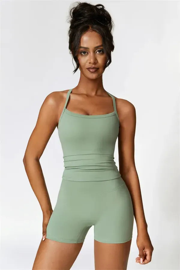 Athens Crop Vest Shorts 2-Piece Set