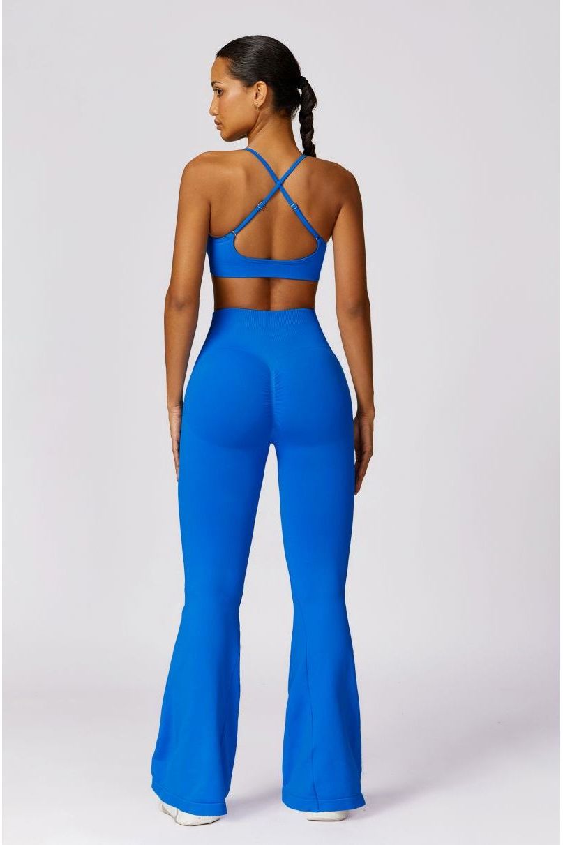 Neon Sports Bra Flaired Leggings 2-Piece Set