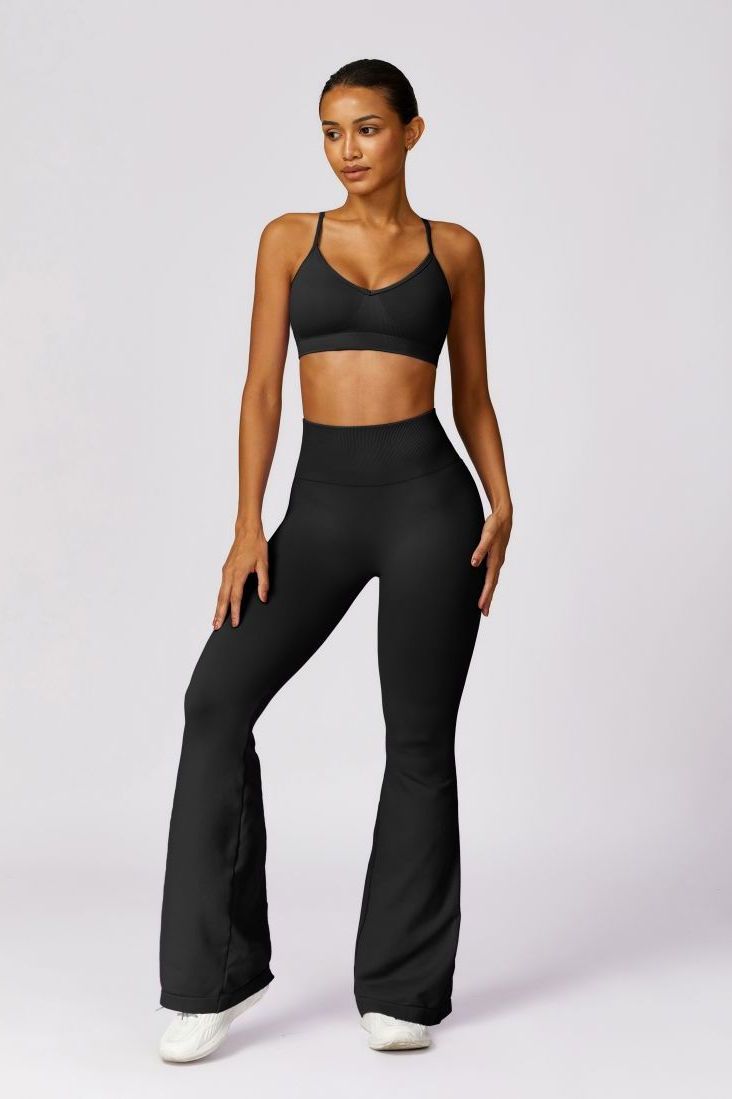 Neon Sports Bra Flaired Leggings 2-Piece Set