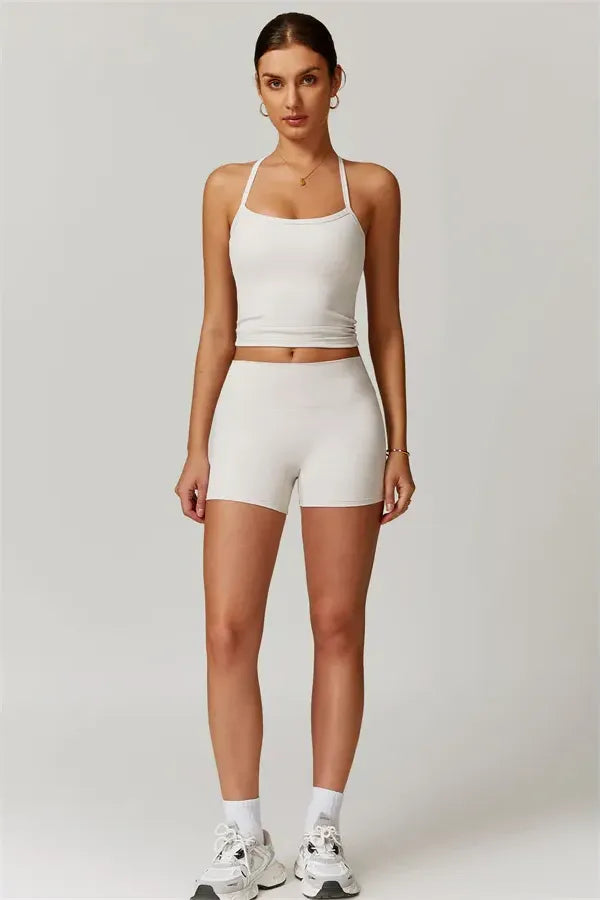 Athens Crop Vest Shorts 2-Piece Set