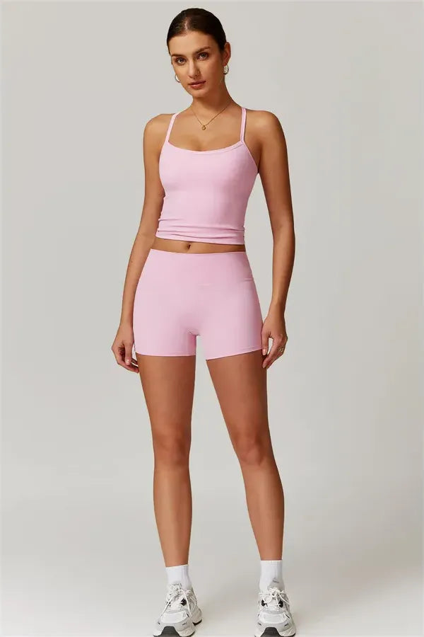 Athens Crop Vest Shorts 2-Piece Set