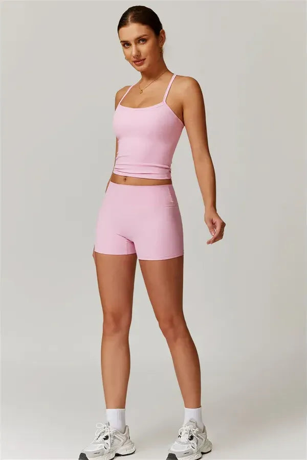 Athens Crop Vest Shorts 2-Piece Set