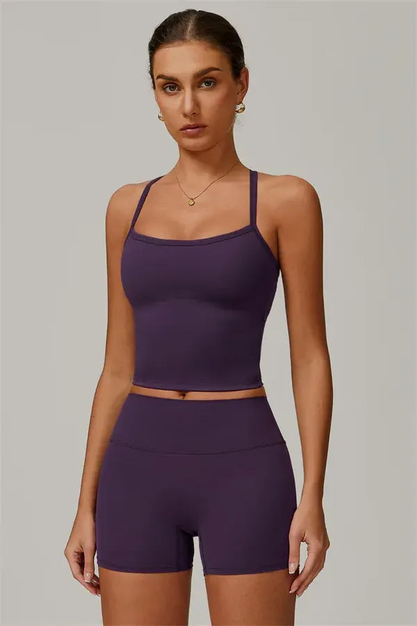 Athens Crop Vest Shorts 2-Piece Set