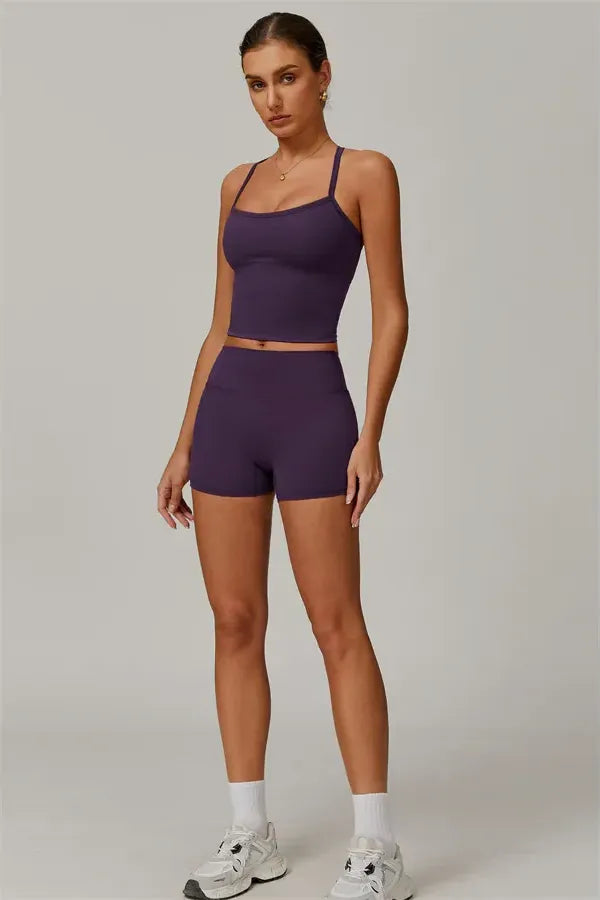 Athens Crop Vest Shorts 2-Piece Set
