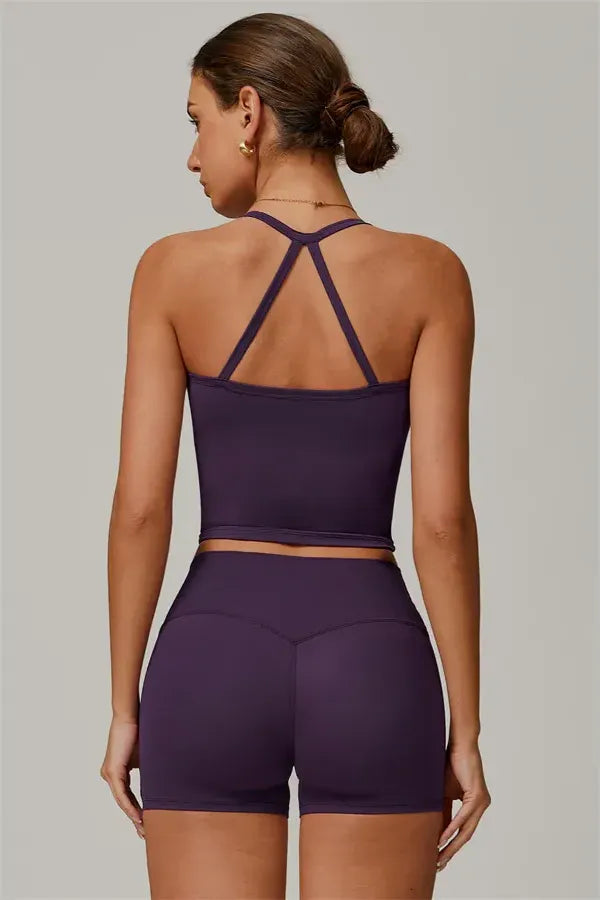 Athens Crop Vest Shorts 2-Piece Set