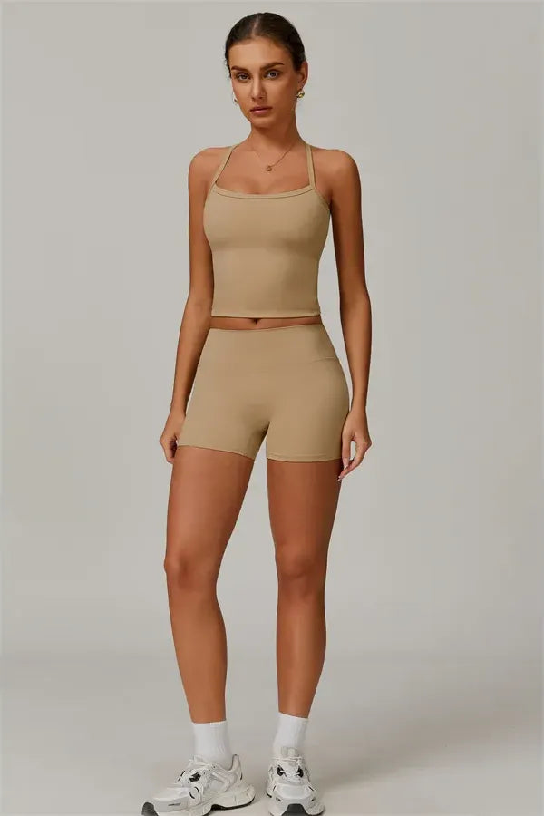 Athens Crop Vest Shorts 2-Piece Set