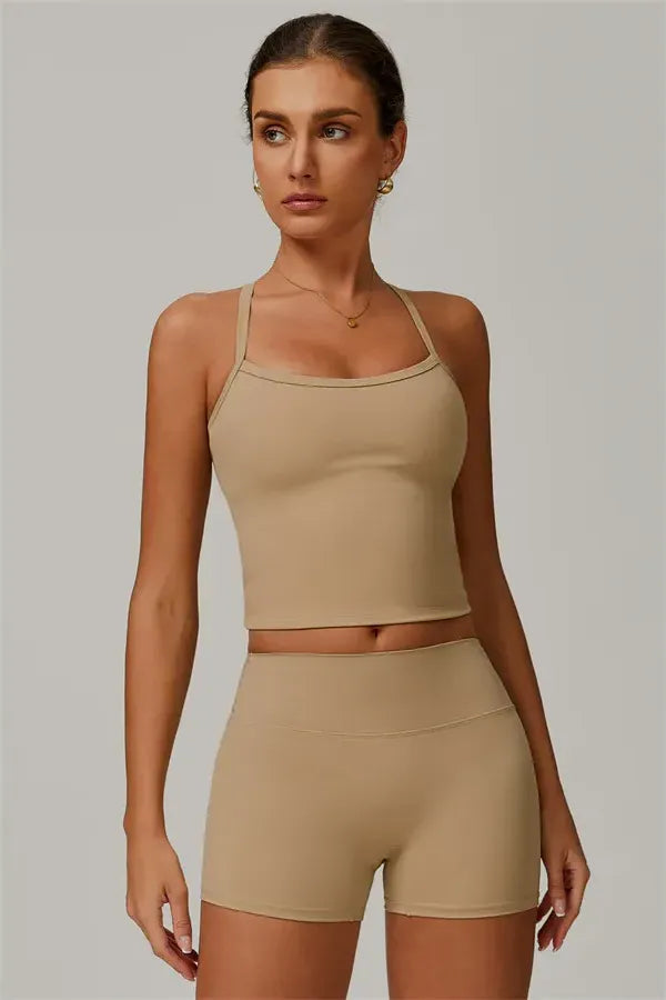 Athens Crop Vest Shorts 2-Piece Set