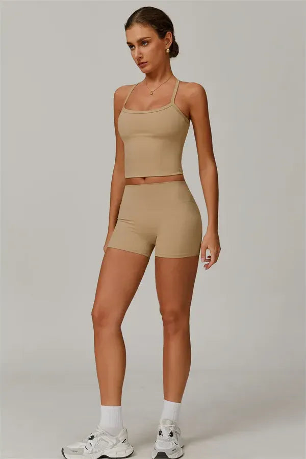 Athens Crop Vest Shorts 2-Piece Set