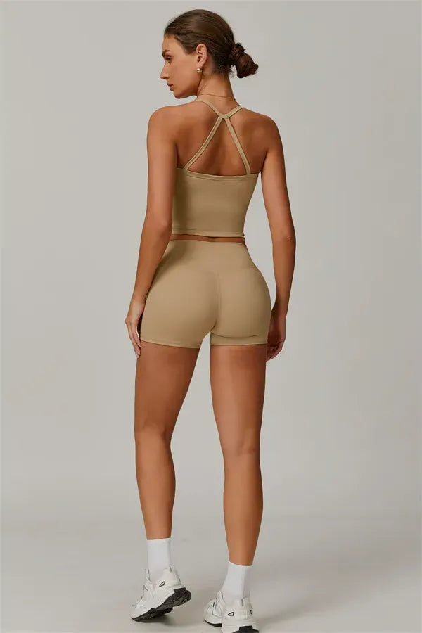 Athens Crop Vest Shorts 2-Piece Set