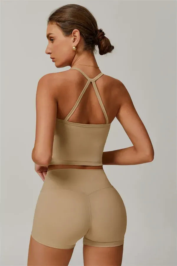 Athens Crop Vest Shorts 2-Piece Set